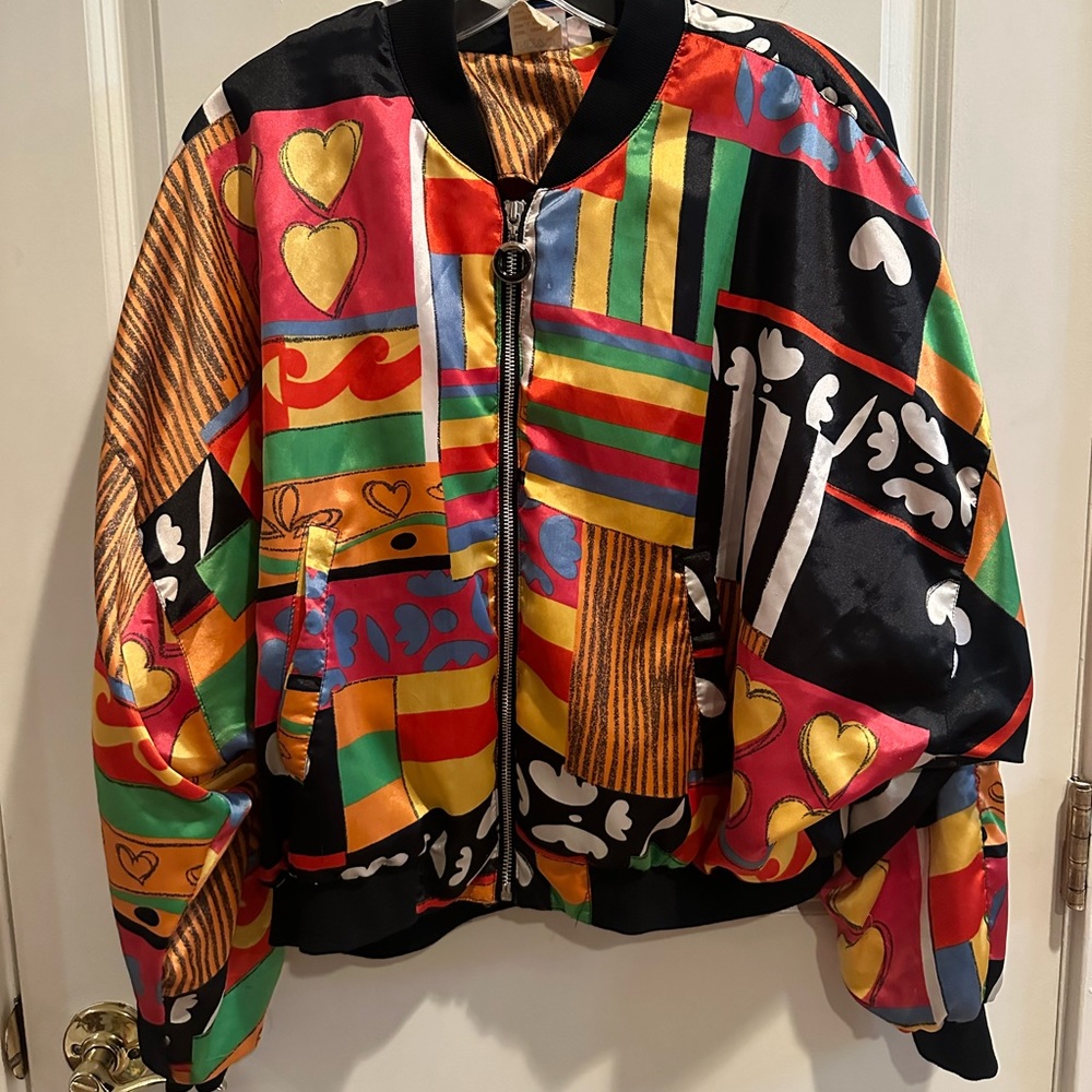 Vintage colorful 90s bomber jacket